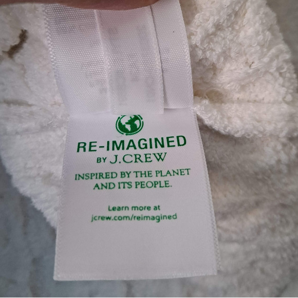 NWT J. Crew Odette Cable Knit Sweater Cotton Blend Boucle Lady Jacket White Sz M - Picture 9 of 12